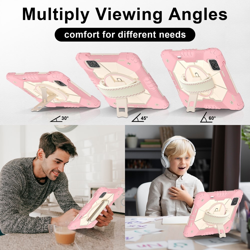 Strapabíró huzat kéztartóval és vállpánttal Xiaomi Pad 7/7 Pro készülékhez - rózsaarany színben