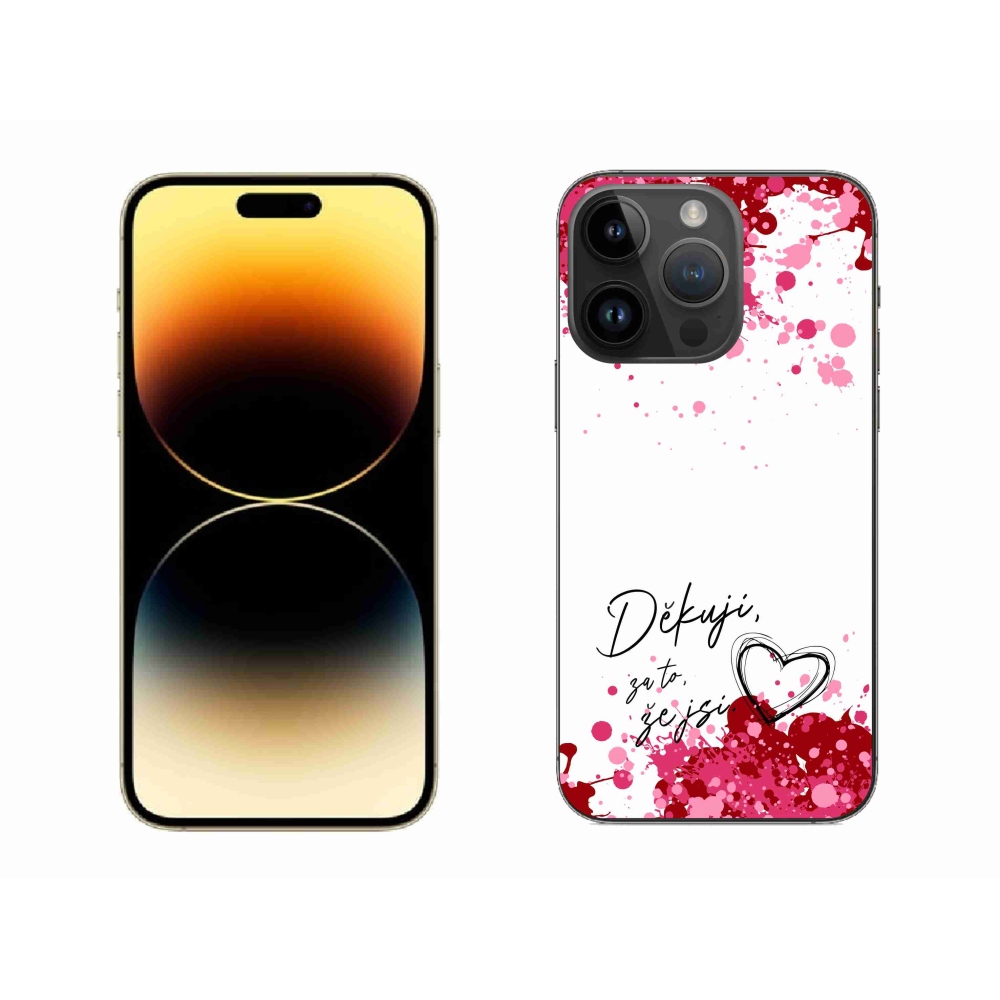 Gél borítás mmCase iPhone 14 Pro Max 6.7 készülékhez - szerelmes szöveg 2 fehér háttér