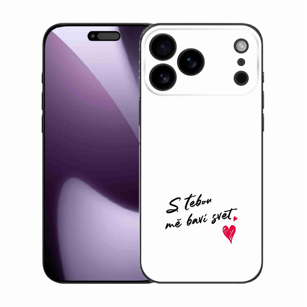 Gél borítás mmCase iPhone 17 Pro Max készülékhez - szerelmes szöveg 1 fehér háttér