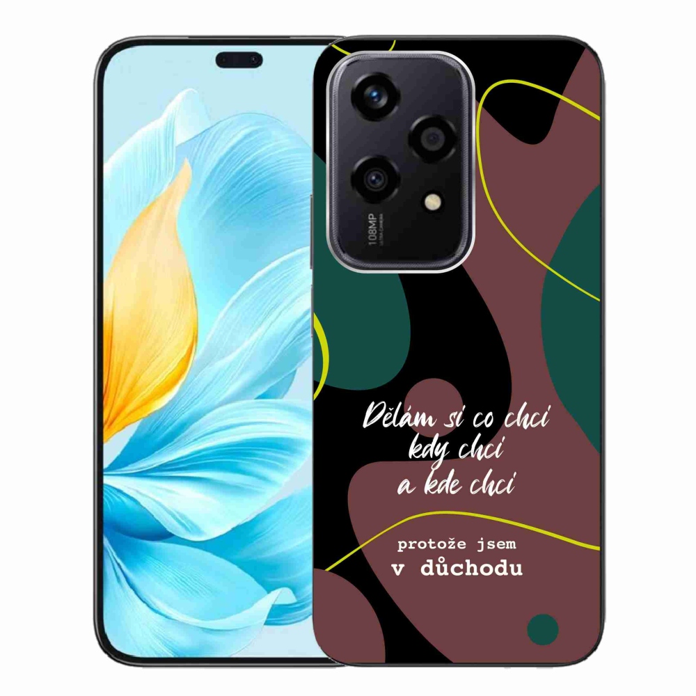 Gél borító mmCase a Honor 200 Lite 5G számára - vicces szöveg 10 fekete háttér