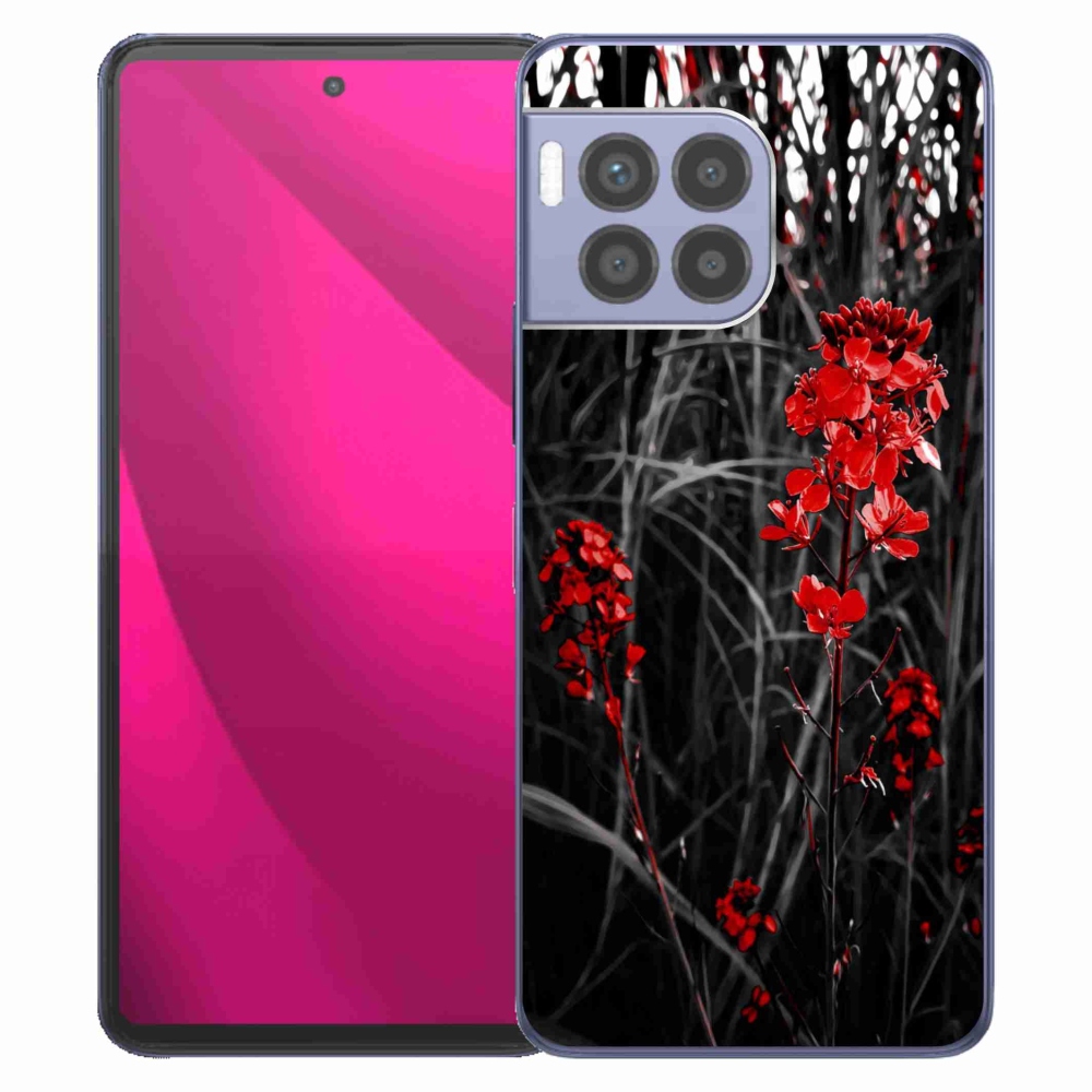 Zselés borítás mmCase a T-Mobile T Phone 2 Pro készülékhez - piros növény