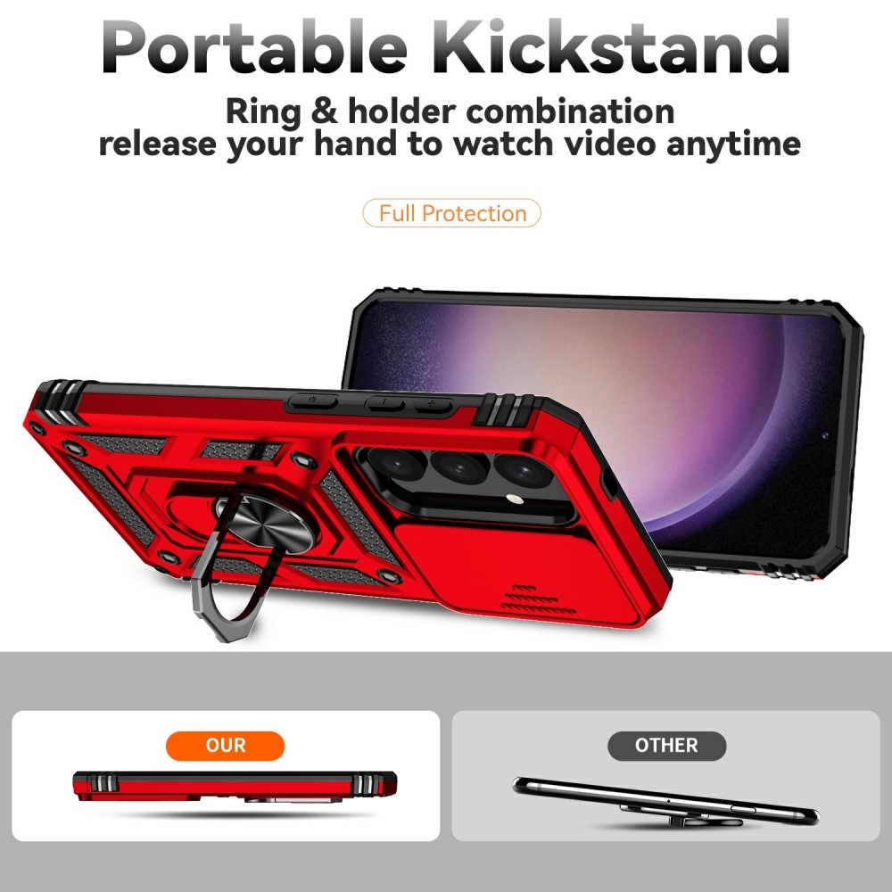 Gyűrűálló borítás Samsung Galaxy S25 készülékhez - piros