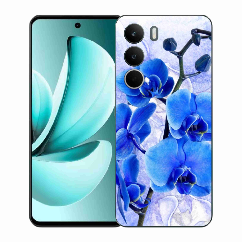 Zselés borító mmCase a Realme C71 készülékhez - kék virágok