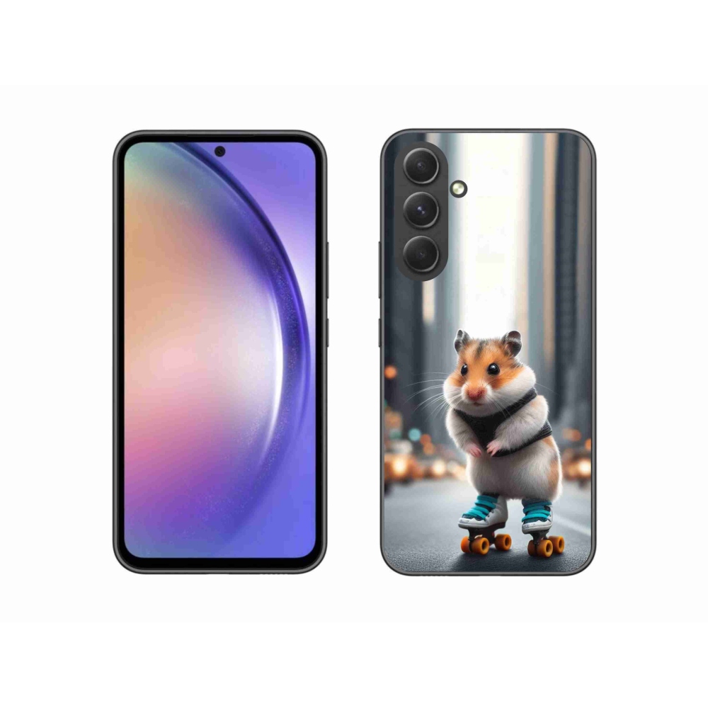 Zselés borítás mmCase Samsung Galaxy A54 5G - hörcsög a korcsolyán