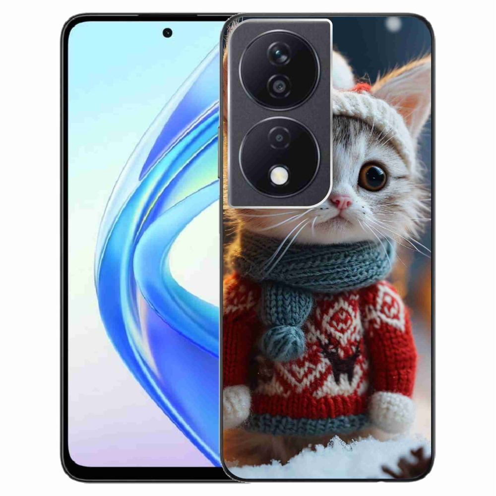 Zselés borítás mmCase a Honor X7b/Honor 90 Smart készülékhez - cica pulóverben