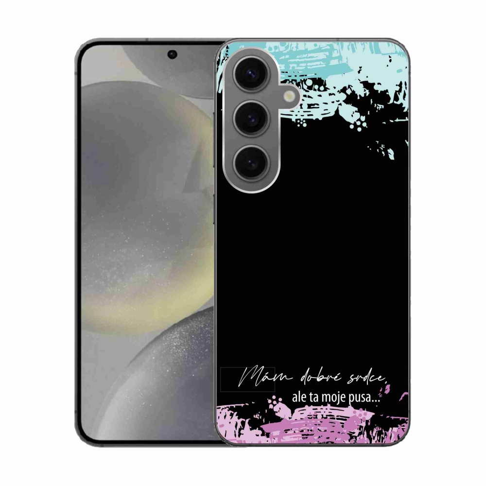 Gél borító mmCase Samsung Galaxy S24 készülékhez - vicces szöveg 3 fekete háttér