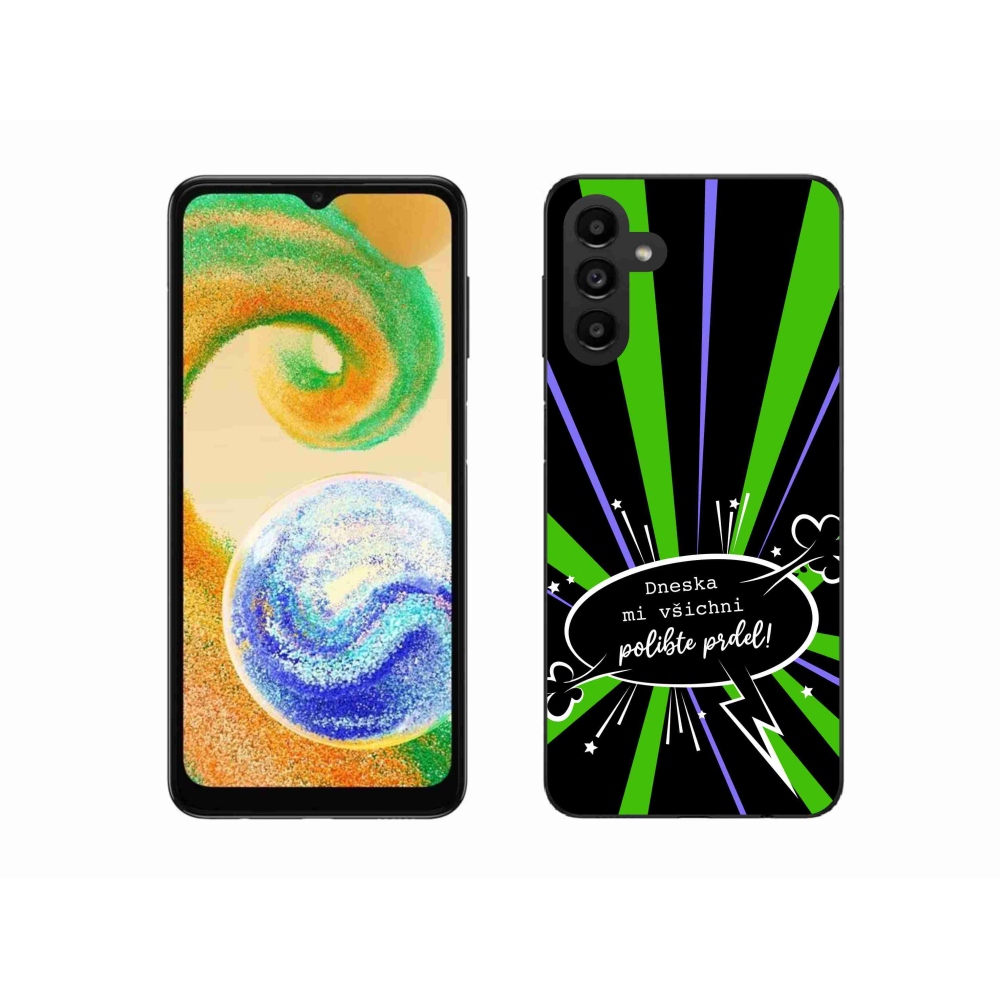 Gél borító mmCase Samsung Galaxy A04s (164.7x76.7x9.1mm) - vicces szöveg 15 fekete háttérrel