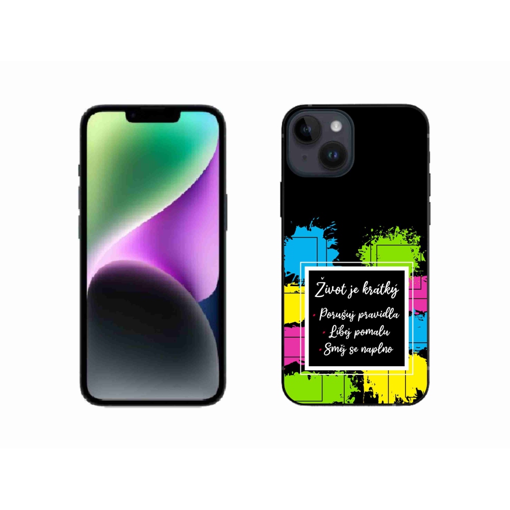 Gél borítás mmCase iPhone 14 készülékhez - idézet 5 fekete háttér