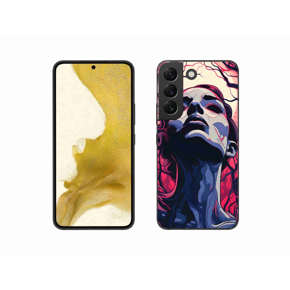 Gél borítás mmCase Samsung Galaxy S22 5G - absztrakt arc