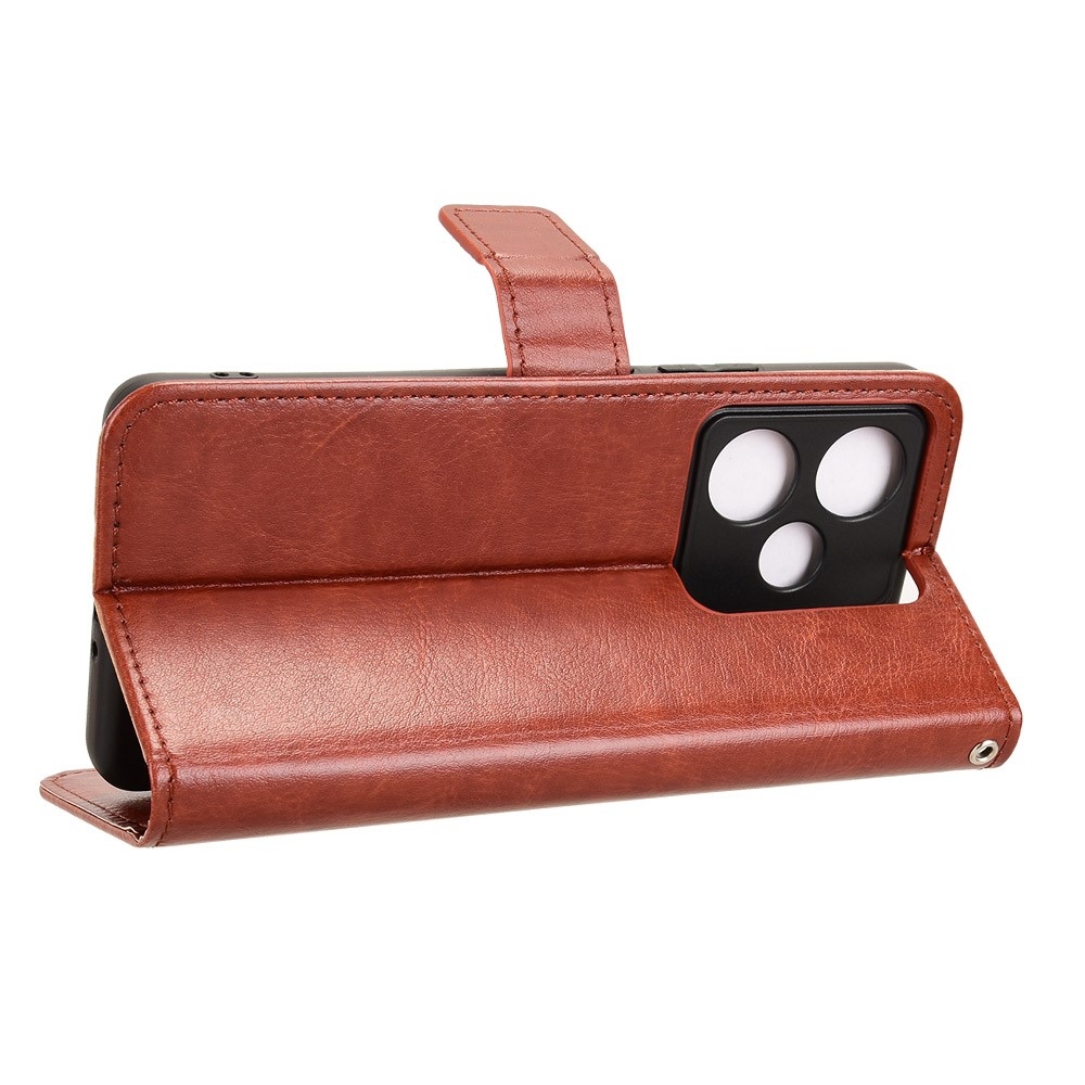 Őrült könyvtáska a Realme GT 7 5G számára - barna színben