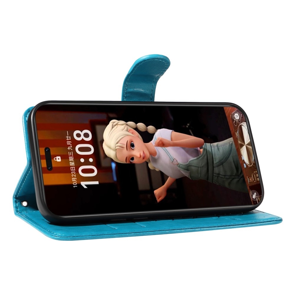 Virágos könyv tok a Honor Magic 7 Pro 5G készülékhez - kék