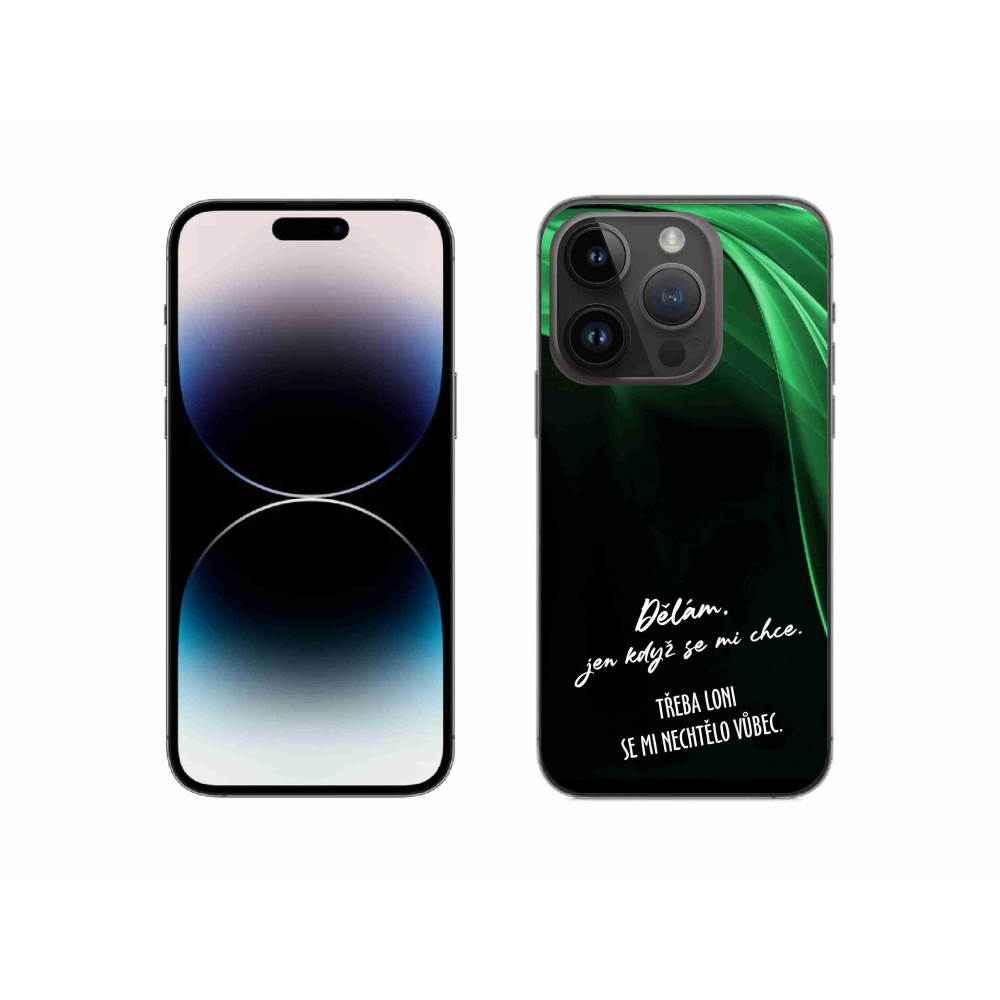 Gél borítás mmCase iPhone 14 Pro 6.1 készülékhez - vicces szöveg 12 fekete háttér