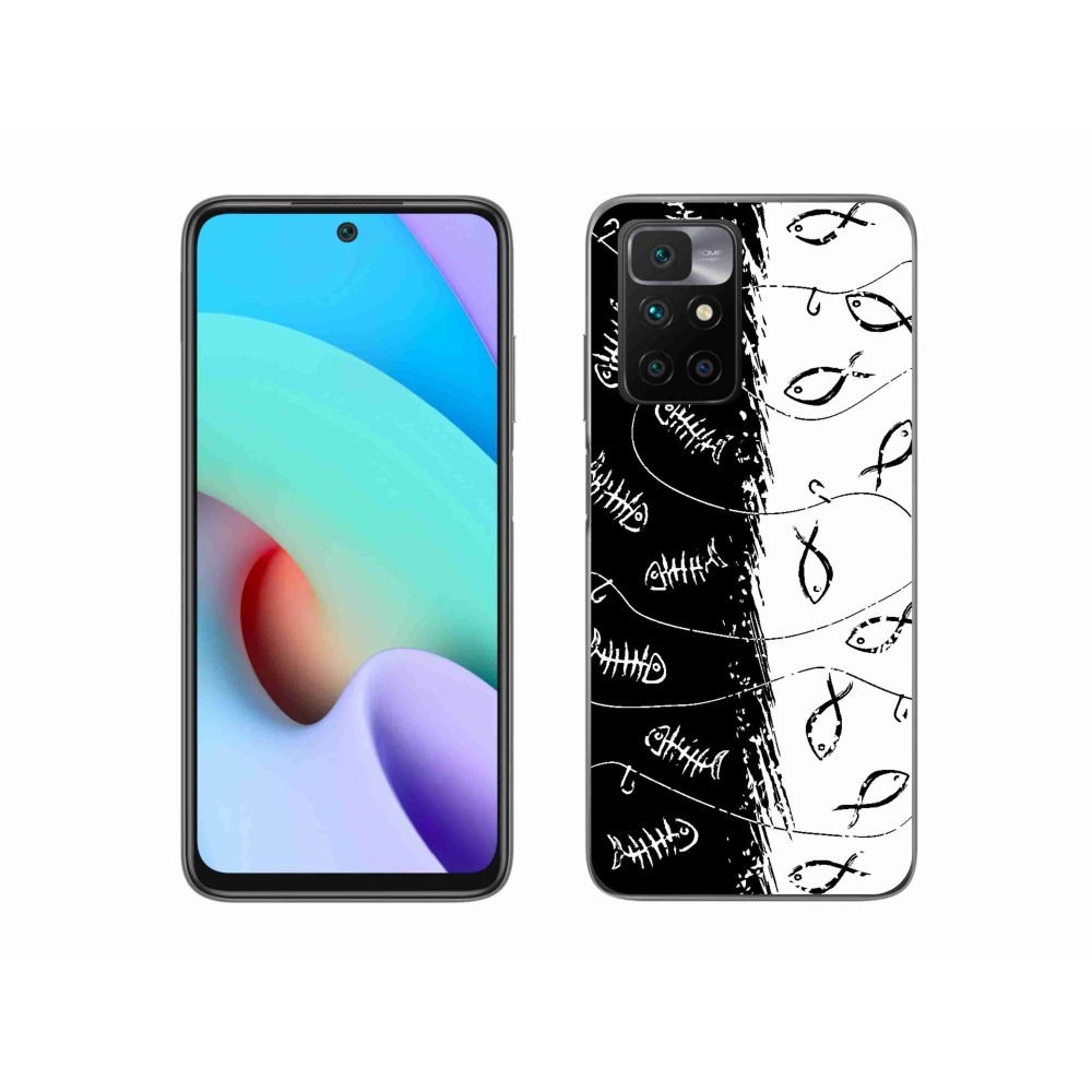 Zselés borítás mmCase a Xiaomi Redmi 10/Redmi 10 (2022) - csontvázak és halak számára
