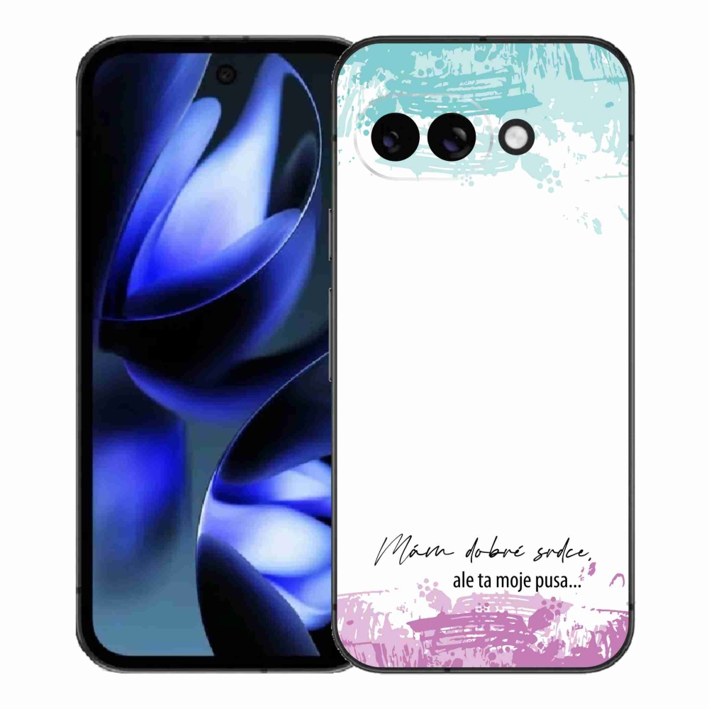 Gél borító mmCase a Google Pixel 9a számára - vicces szöveg 3 fehér háttérrel