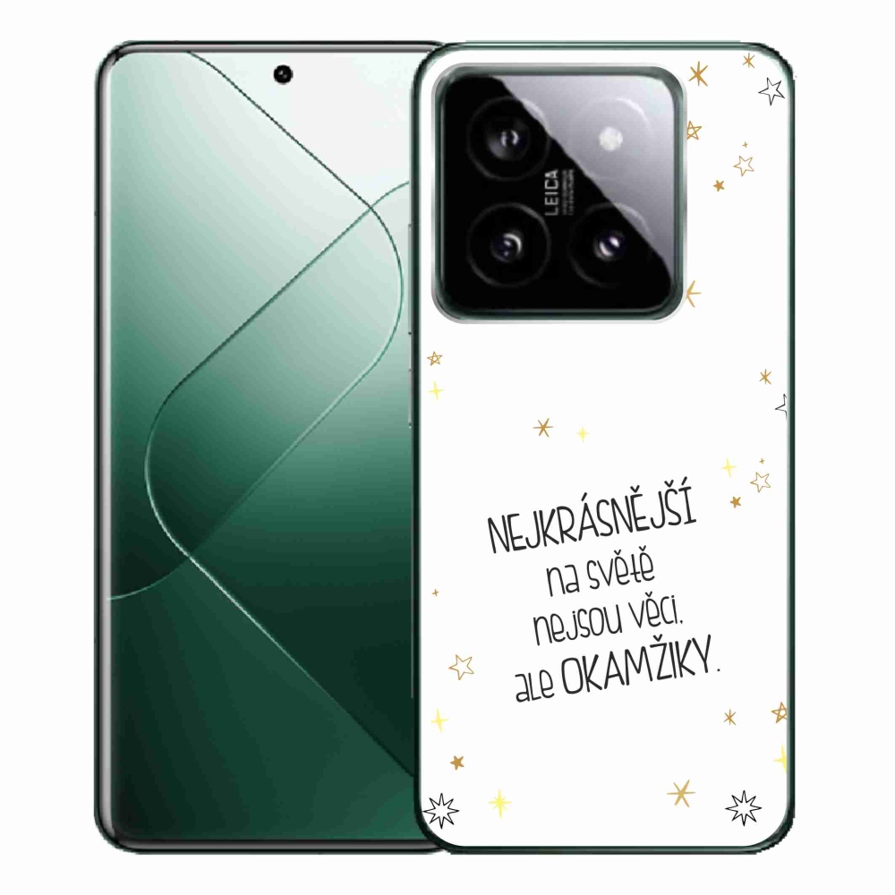 Gél borítás mmCase a Xiaomi 14 Pro-hoz - Idézet 4 fehér háttér