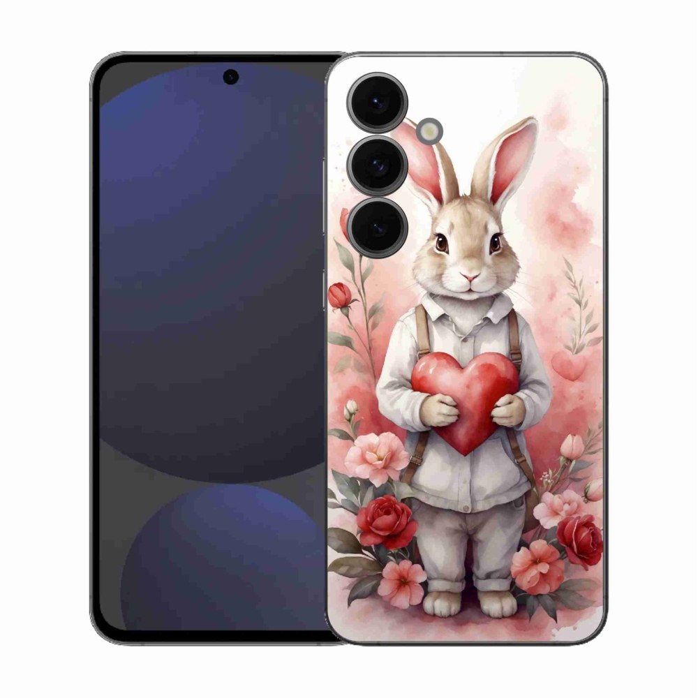 Gél borítás mmCase Samsung Galaxy S25 FE - nyúl szívvel