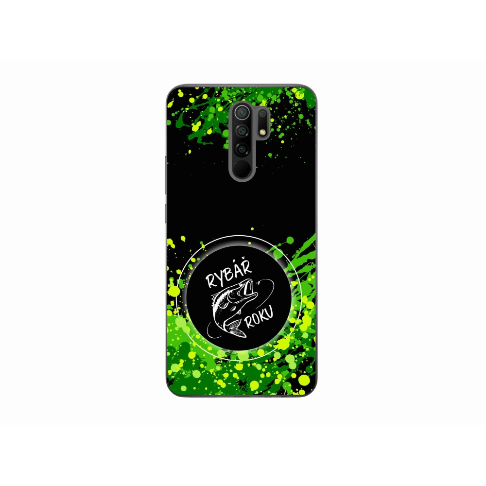 Gél borító mmCase a Xiaomi Redmi 9-hez - az év halászának fekete háttere