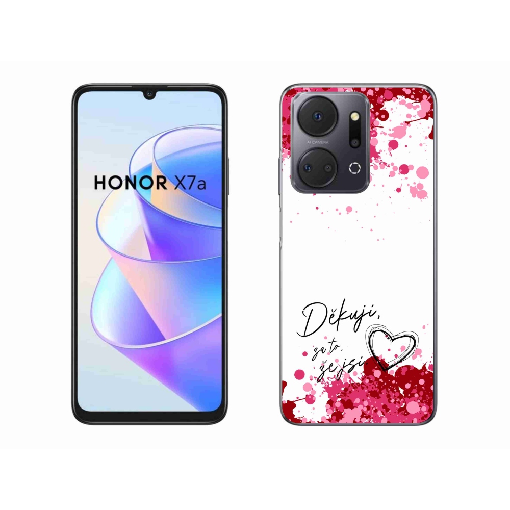 Gél borító mmCase a Honor X7a készülékhez - szerelmes szöveg 2 fehér háttér