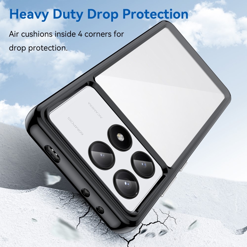 Gél tok fix hátlappal a Xiaomi Poco X6 Pro 5G készülékhez - fekete