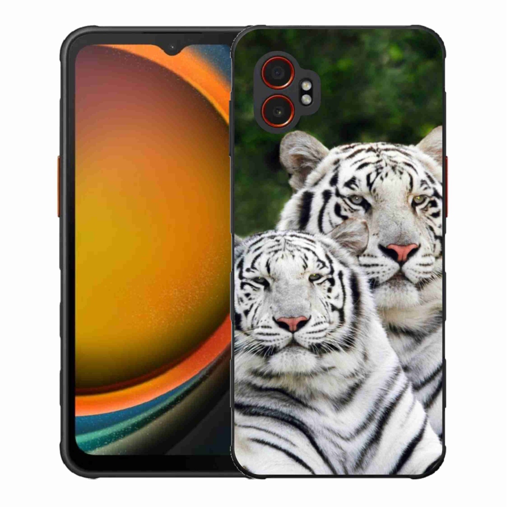 Zselés borítás mmCase Samsung Galaxy Xcover 7 Pro készülékhez - fehér tigrisek