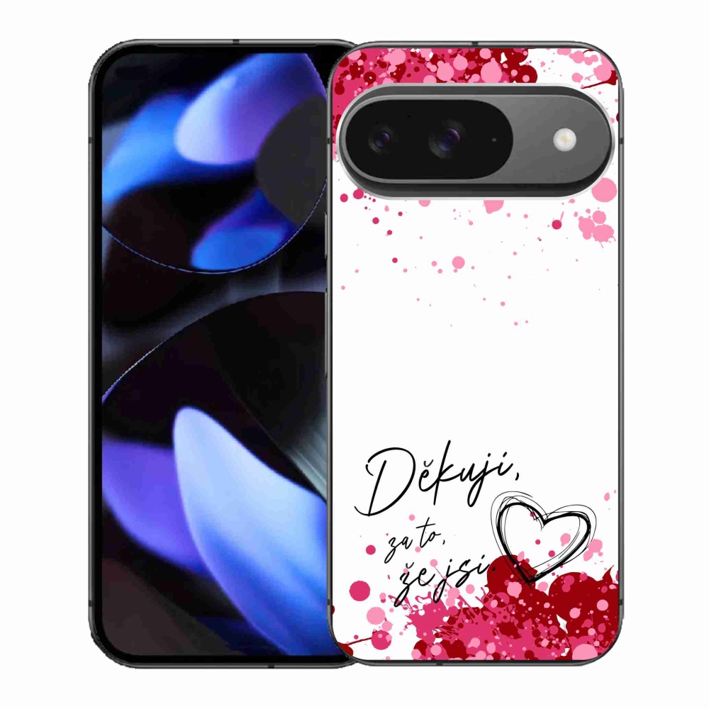 Gél borítás mmCase a Google Pixel 9/9 Pro készülékhez - text in love 2 fehér háttérrel