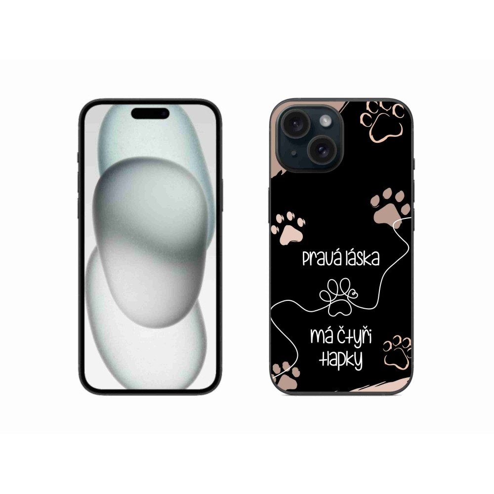 Gél borítás mmCase iPhone 15 készülékhez - kutya motívum 1 fekete háttér