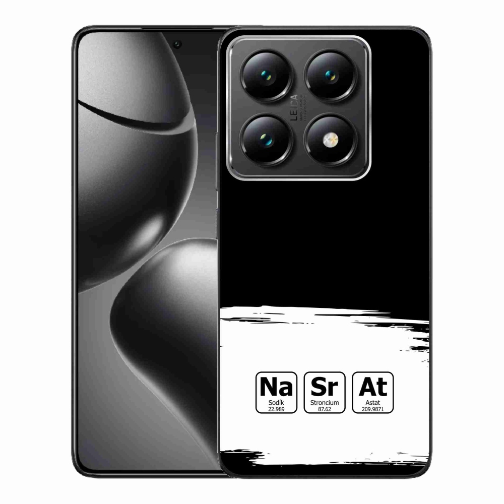 Gél borító mmCase a Xiaomi 14T Pro számára - kémiai elemek fehér és fekete háttérrel