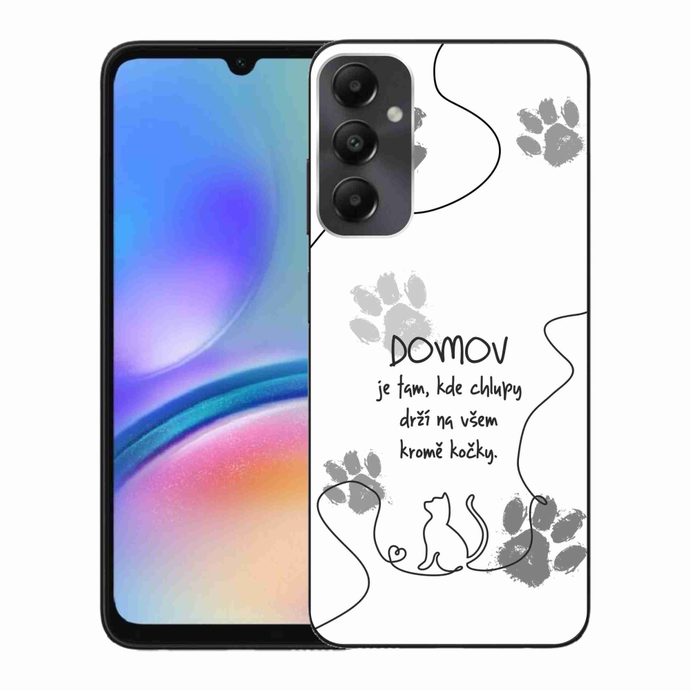 Gél borító mmCase Samsung Galaxy A05s készülékhez - macska motívum fehér háttérrel