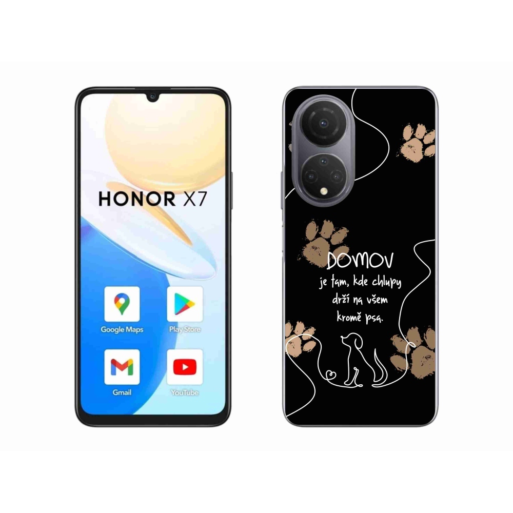 Gél borító mmCase a Honor X7 készülékhez - kutya motívum fekete háttérrel