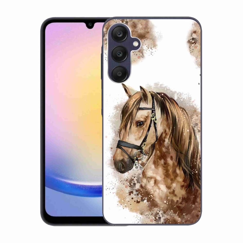 Zselés borítás mmCase Samsung Galaxy A25 5G - barna rajzfilm lóhoz