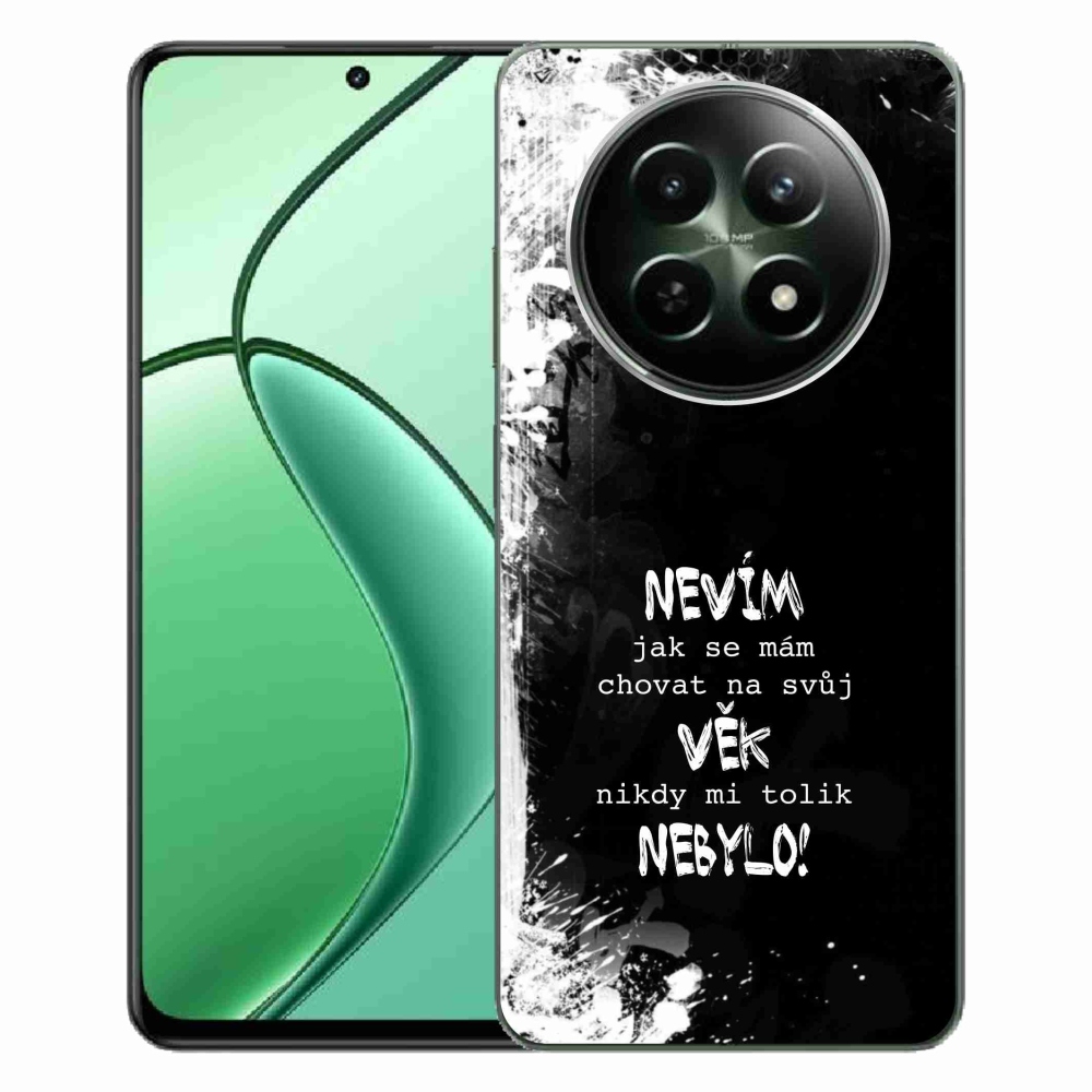 Gél borító mmCase a Realme 12 5G/12x 5G készülékhez - vicces szöveg 14 fekete háttér