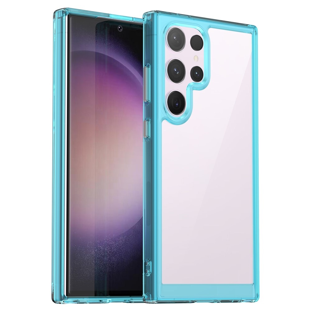 Gél tok kemény hátlappal Samsung Galaxy S24 Ultra készülékhez - világoskék