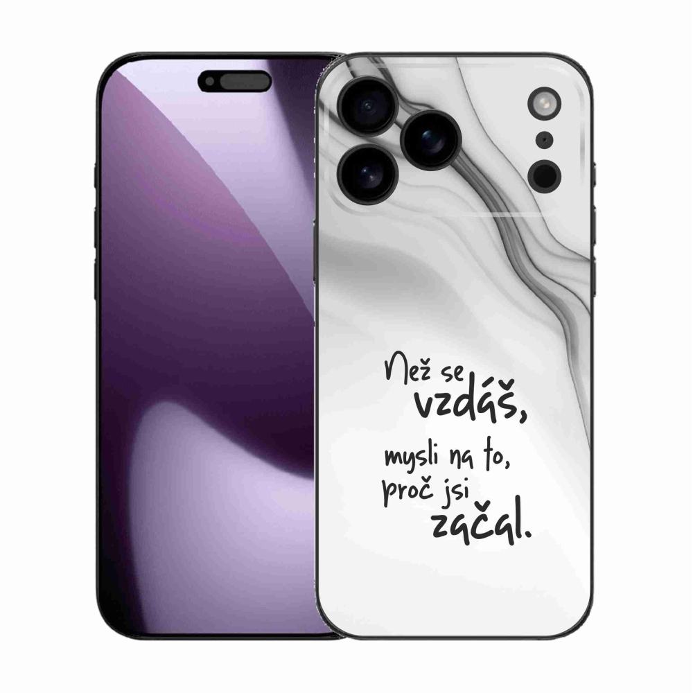Gél borítás mmCase iPhone 17 Pro Max készülékhez - idézet 2 fehér háttér