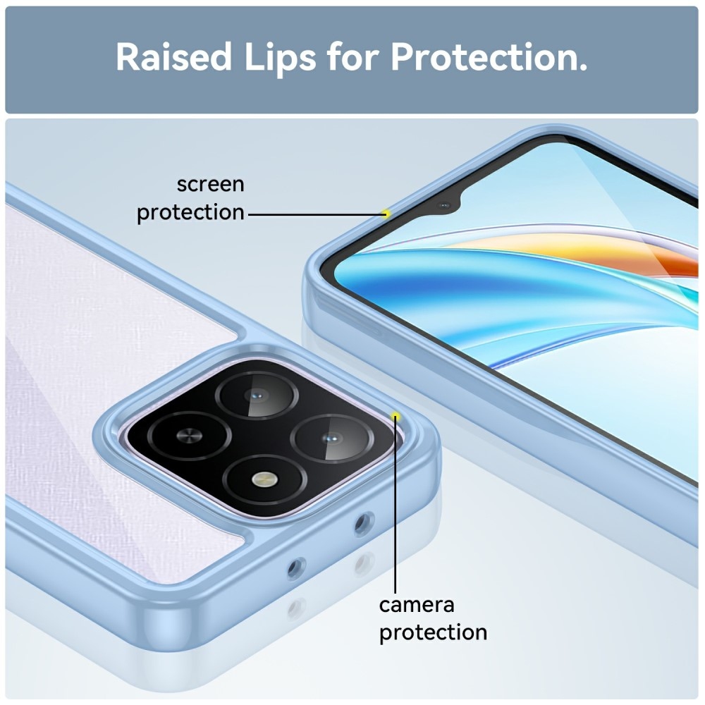 Gél tok fix hátlappal Honor X6b készülékhez - kék