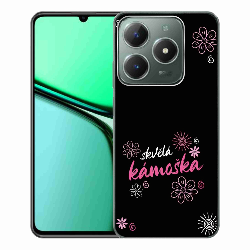 Gél borító mmCase a Realme C61-en - nagyszerű haver fekete háttérrel