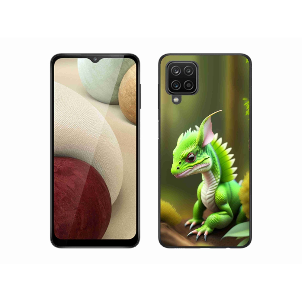Zselés borítás mmCase Samsung Galaxy A12 készülékhez - zöld sárkány