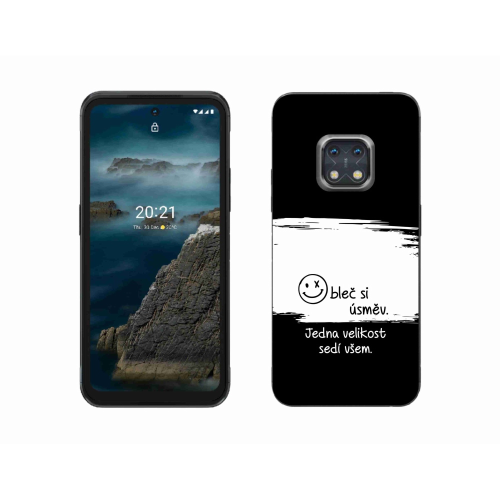 Zselés borító mmCase a Nokia XR20 készülékhez - vicces szöveg 8 fekete-fehér háttérrel