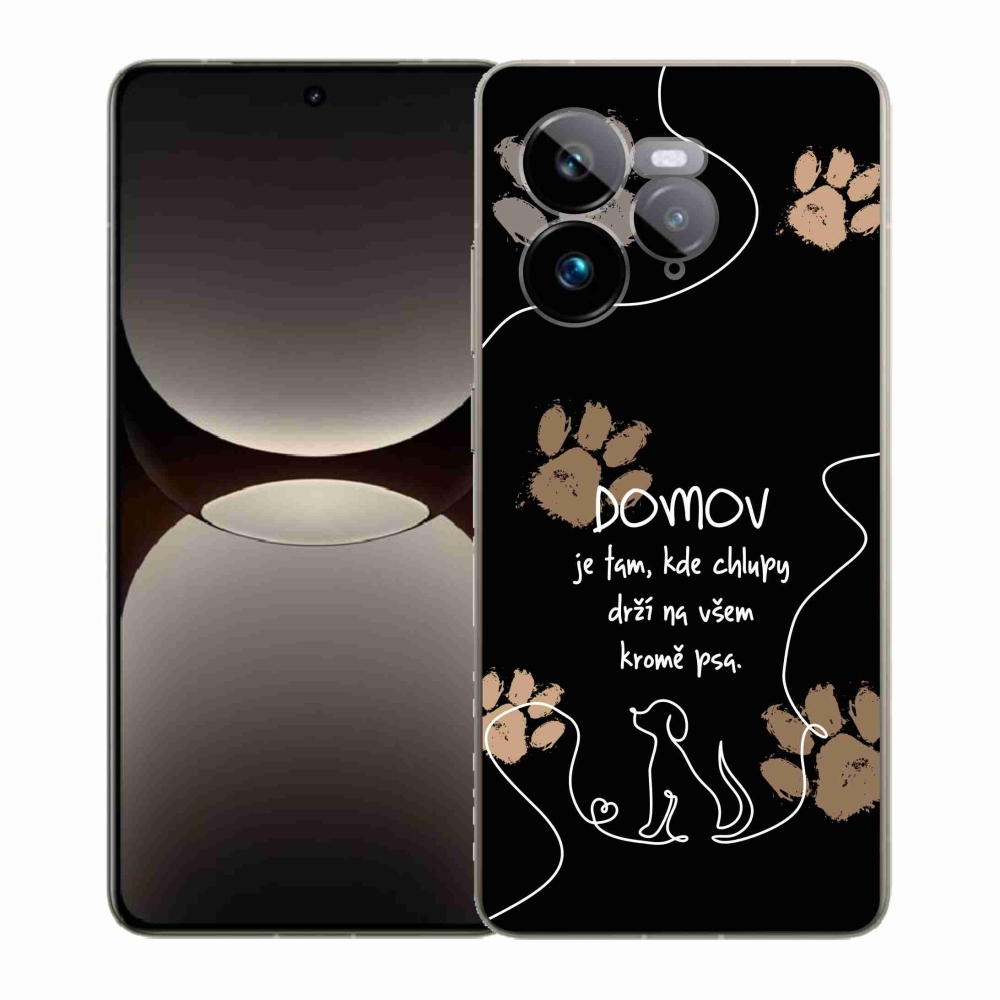 Gél borítás mmCase a Realme GT 7 Pro 5G készülékhez - kutya motívum fekete háttérrel