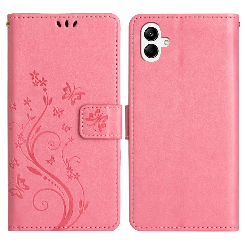 Virágok könyv tok Samsung Galaxy A06 4G - rózsaszínű