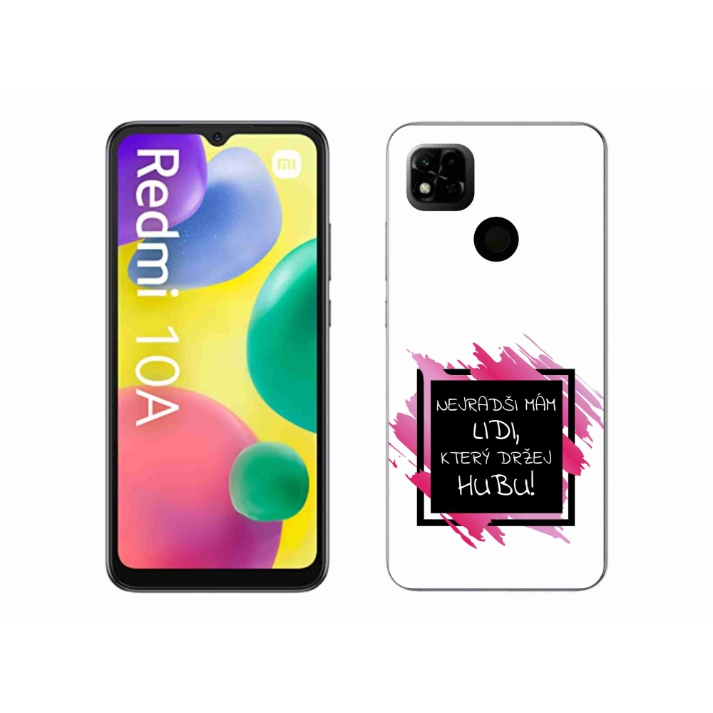 Gél borító mmCase a Xiaomi Redmi 10A számára - vicces szöveg 7 fekete és fehér háttérrel