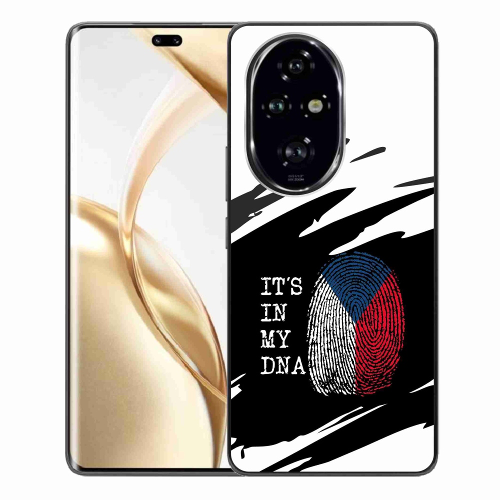 Zselés borítás mmCase a Honor 200 Pro 5G számára - zászlós ujjlenyomat fekete és fehér háttérrel