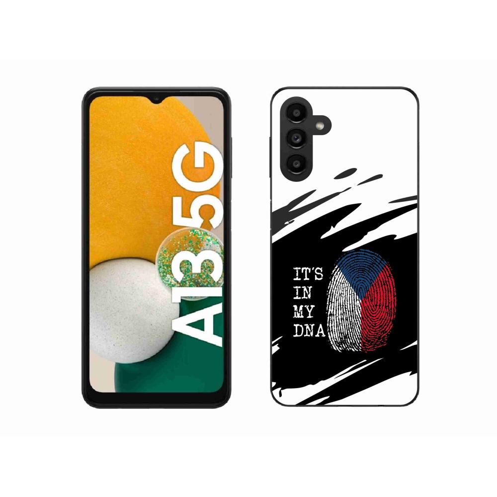 Gél borító mmCase Samsung Galaxy A13 5G - zászlós ujjlenyomat fekete és fehér háttérrel