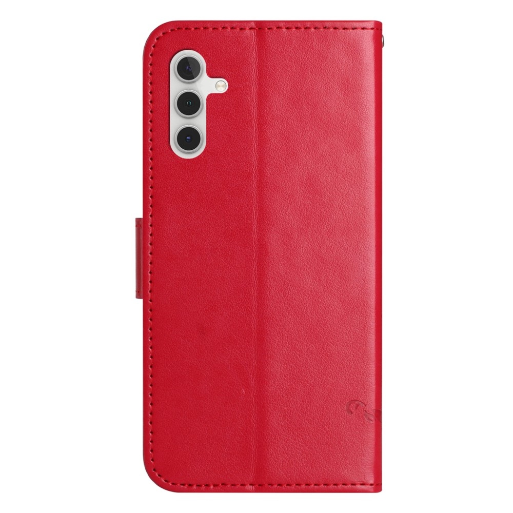 Virágos könyvtáska Samsung Galaxy A36 5G - piros