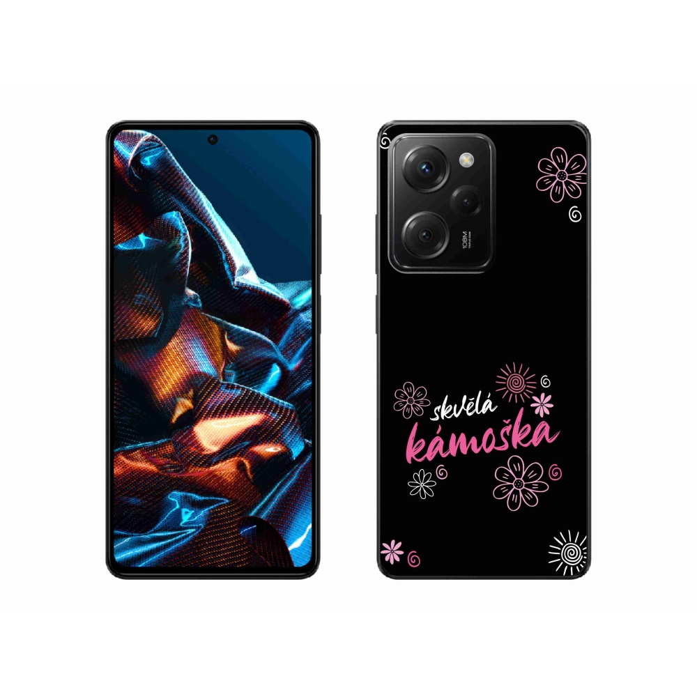 Gél borító mmCase a Xiaomi Poco X5 Pro 5G-n - nagyszerű haver fekete háttérrel