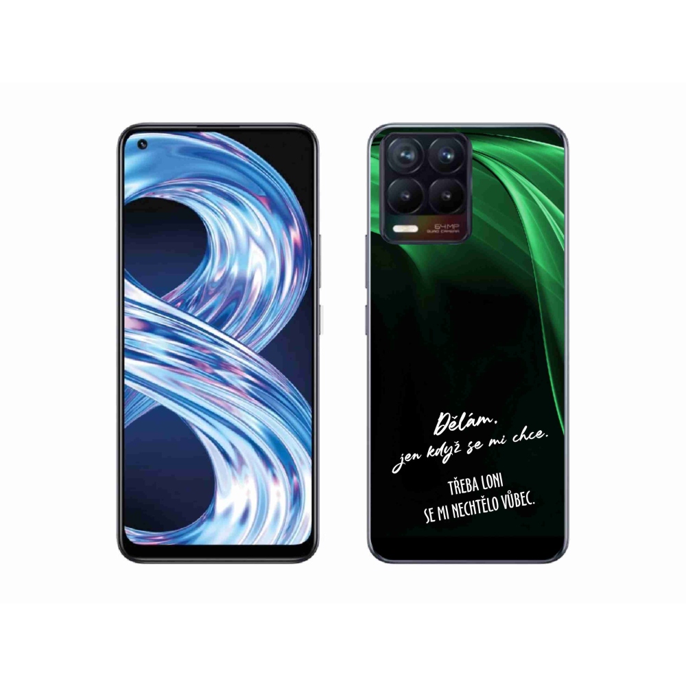 Gél borító mmCase a Realme 8 4G-hez - vicces szöveg 12 fekete háttérrel