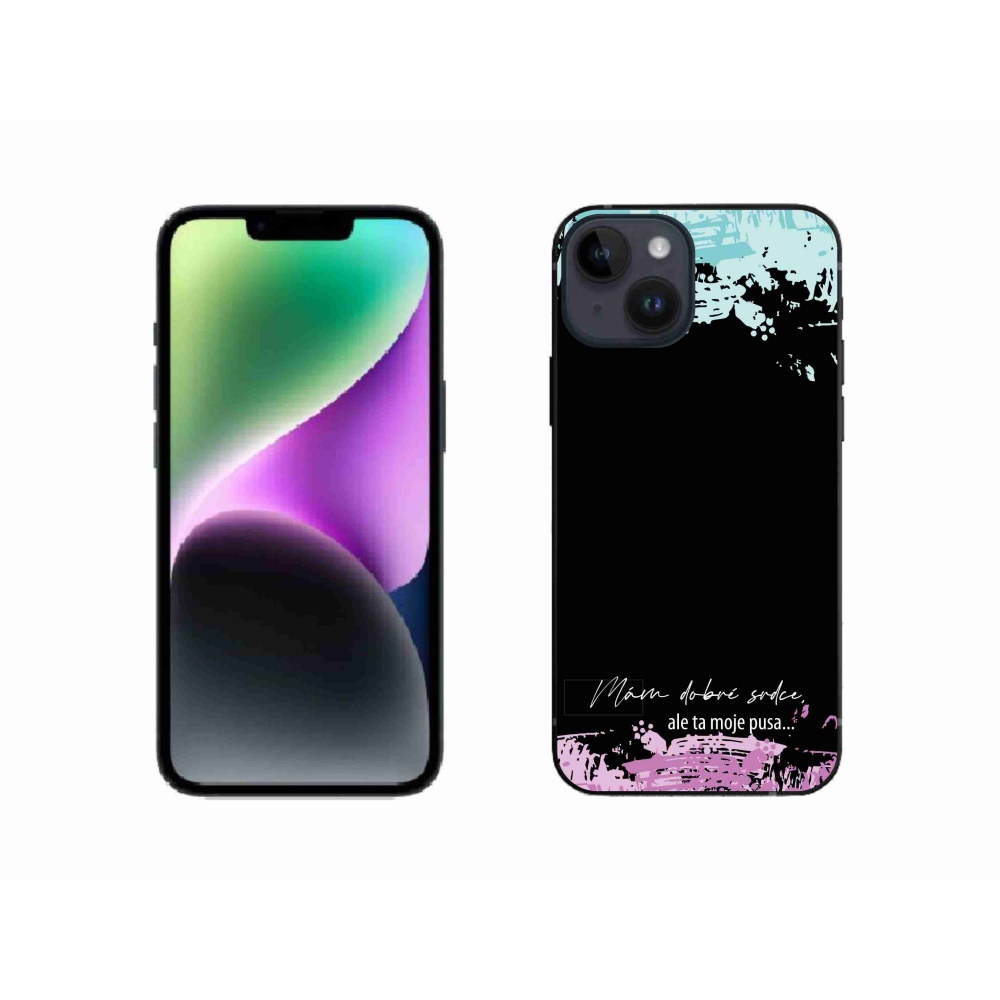 Gél borító mmCase iPhone 14 készülékhez - vicces szöveg 3 fekete háttér