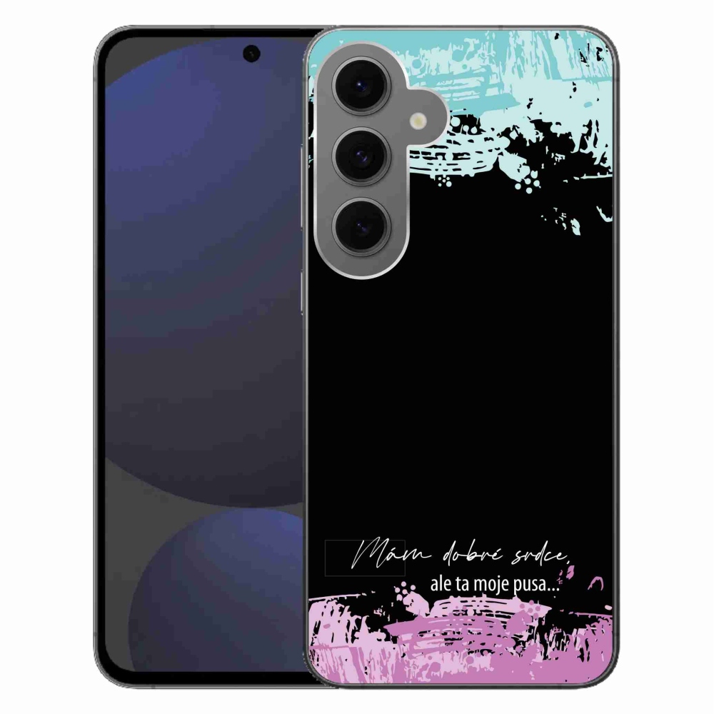 Gél borítás mmCase Samsung Galaxy S24 FE - vicces szöveg 3 fekete háttér