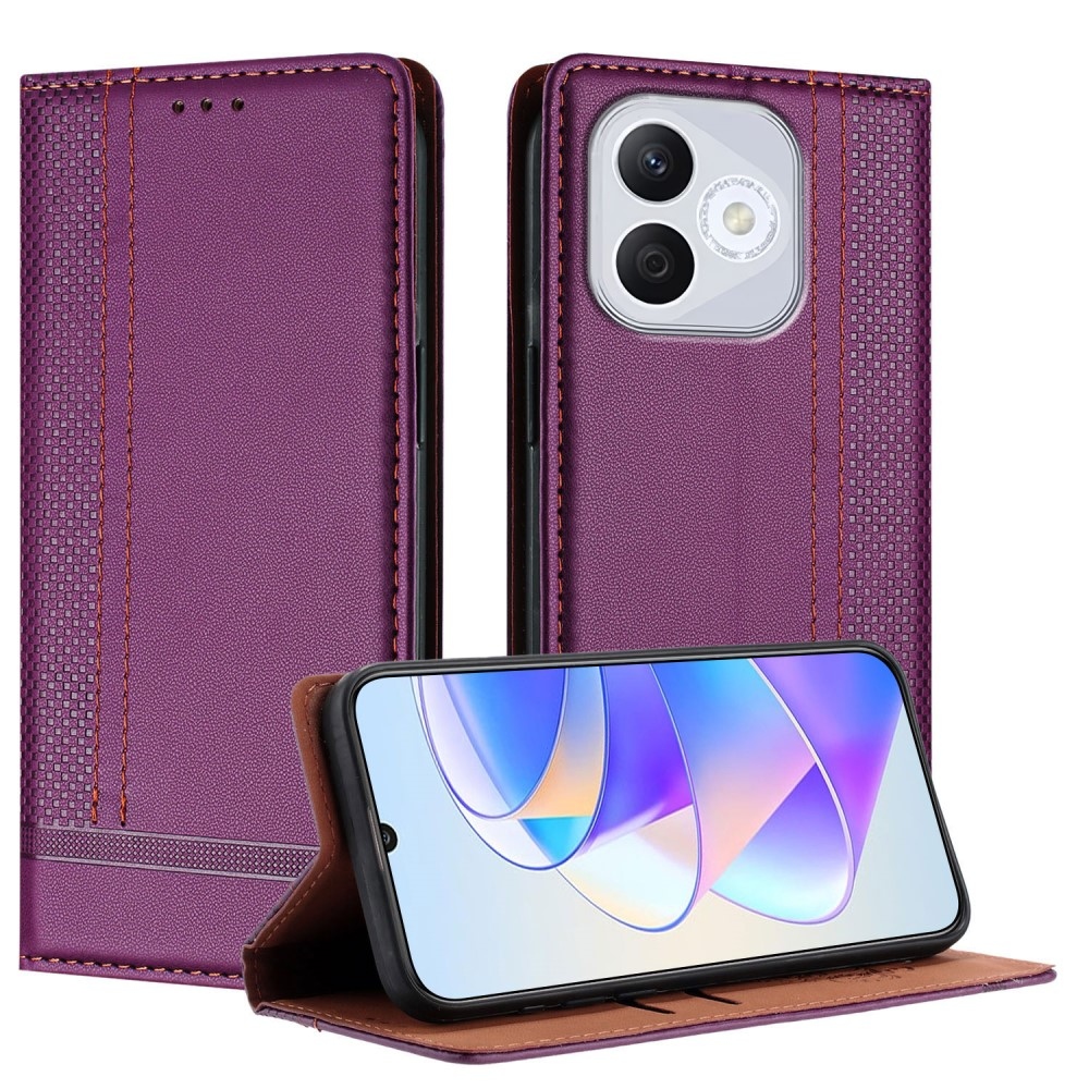 L-alakú könyvtáska Honor 400 Lite-hoz - lila