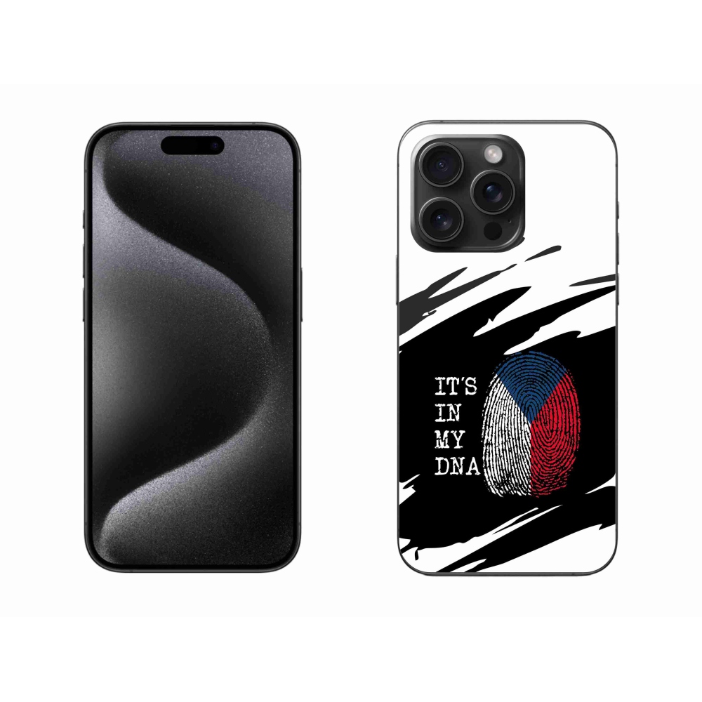 Zselés borítás mmCase iPhone 15 Pro Max készülékhez - zászlós ujjlenyomat fekete és fehér háttérrel