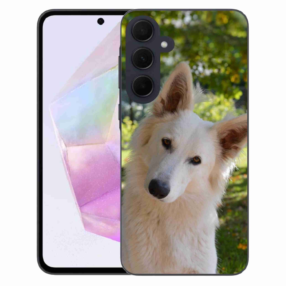 Gél védőhuzat mmCase Samsung Galaxy A35 5G - fehér svájci juhász 1